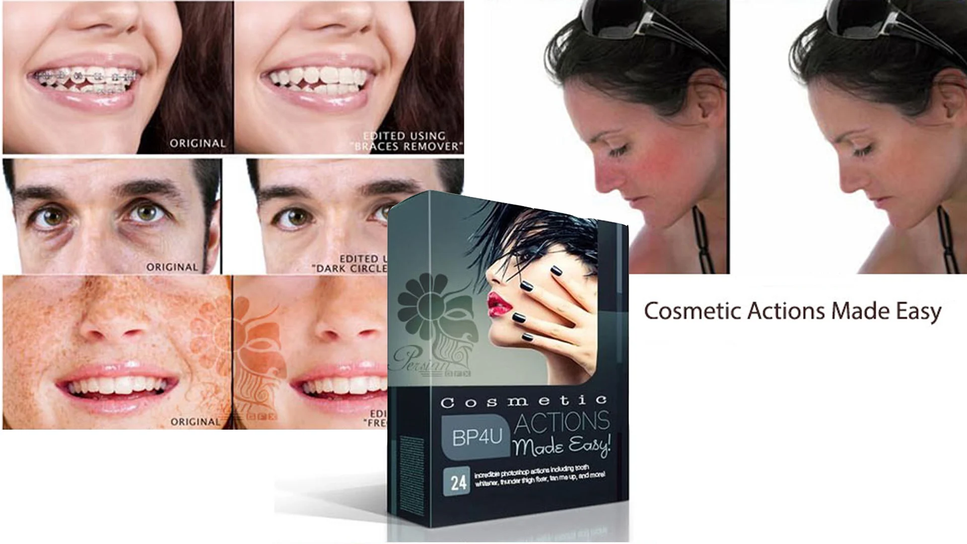 دانلود پک اکشن فتوشاپ روتوش و زیباسازی پرتره – Cosmetic Actions Made Easy